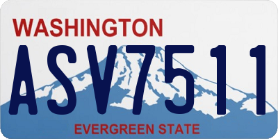WA license plate ASV7511