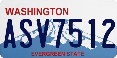 WA license plate ASV7512