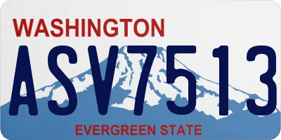 WA license plate ASV7513