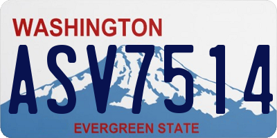 WA license plate ASV7514