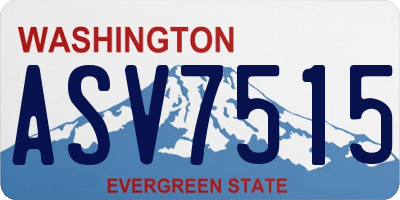 WA license plate ASV7515