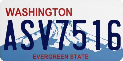 WA license plate ASV7516