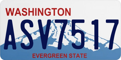 WA license plate ASV7517