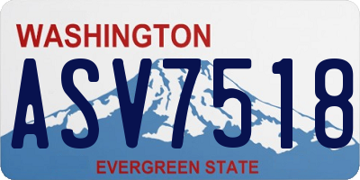 WA license plate ASV7518