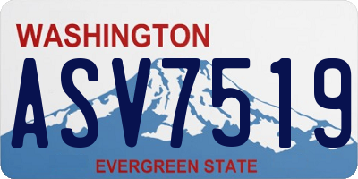 WA license plate ASV7519
