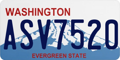 WA license plate ASV7520