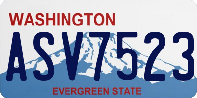 WA license plate ASV7523
