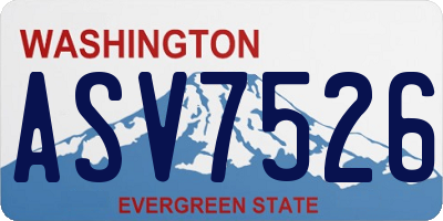 WA license plate ASV7526