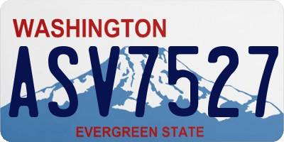 WA license plate ASV7527