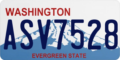 WA license plate ASV7528