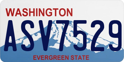 WA license plate ASV7529
