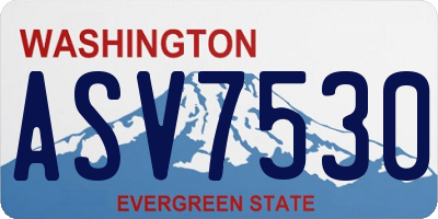 WA license plate ASV7530