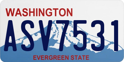 WA license plate ASV7531