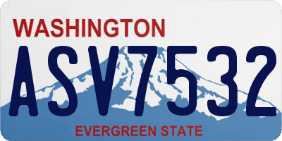 WA license plate ASV7532