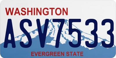 WA license plate ASV7533