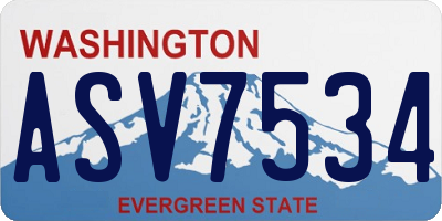 WA license plate ASV7534