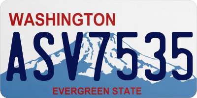 WA license plate ASV7535