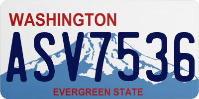 WA license plate ASV7536