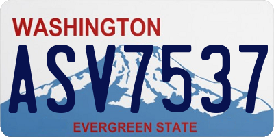 WA license plate ASV7537