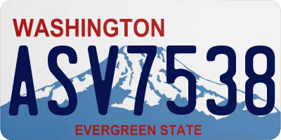 WA license plate ASV7538