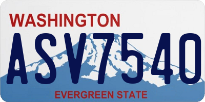 WA license plate ASV7540