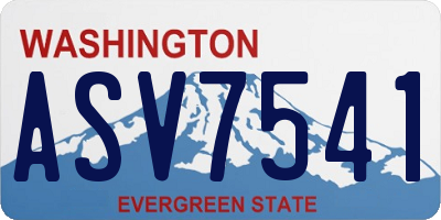 WA license plate ASV7541