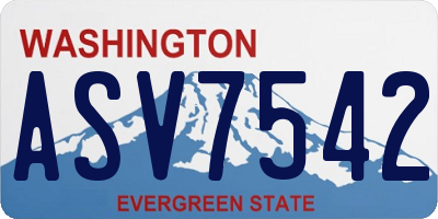 WA license plate ASV7542