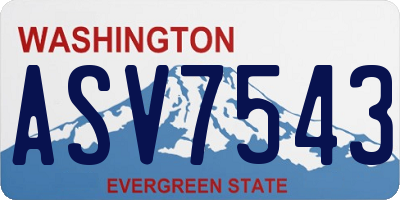 WA license plate ASV7543