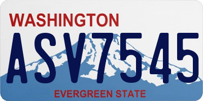 WA license plate ASV7545