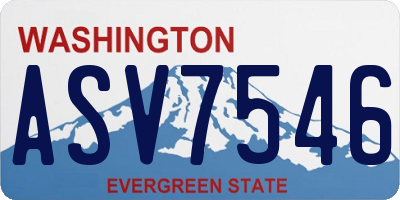 WA license plate ASV7546