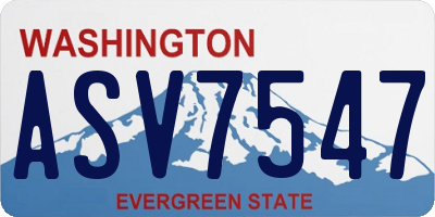 WA license plate ASV7547