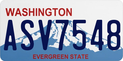 WA license plate ASV7548