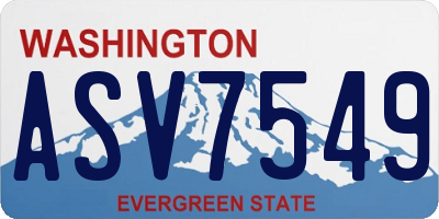 WA license plate ASV7549