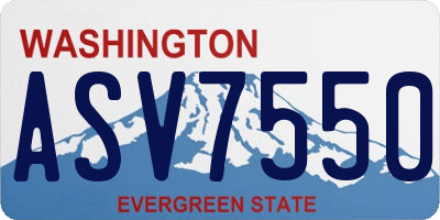 WA license plate ASV7550