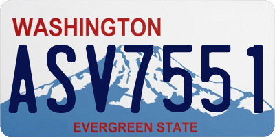 WA license plate ASV7551