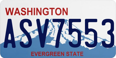 WA license plate ASV7553