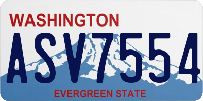 WA license plate ASV7554