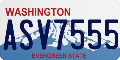 WA license plate ASV7555