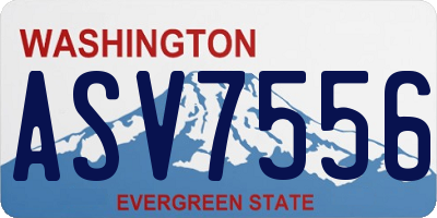 WA license plate ASV7556