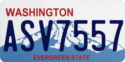 WA license plate ASV7557