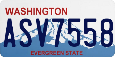 WA license plate ASV7558