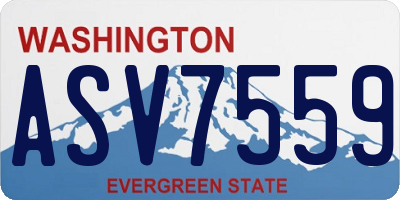 WA license plate ASV7559