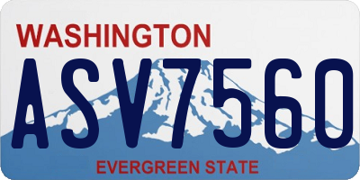 WA license plate ASV7560