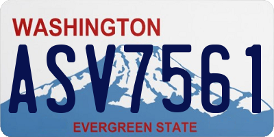 WA license plate ASV7561