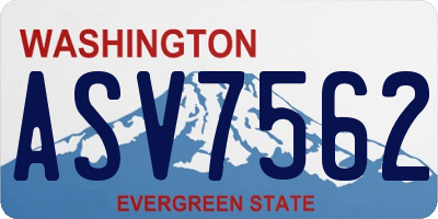 WA license plate ASV7562