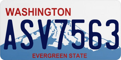 WA license plate ASV7563