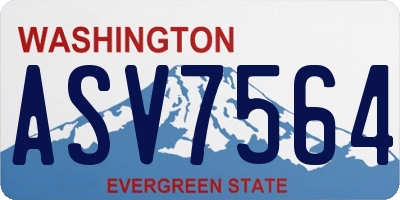 WA license plate ASV7564