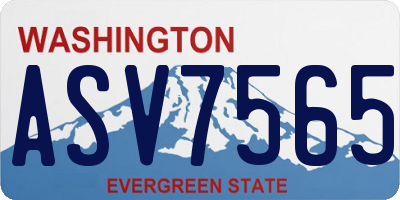 WA license plate ASV7565