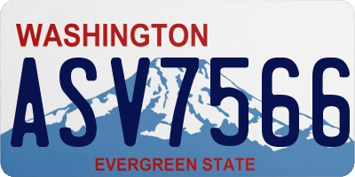 WA license plate ASV7566