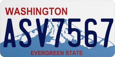 WA license plate ASV7567